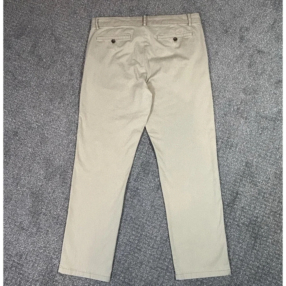 Banana Republic Men's Chino Pants 36x32 Khaki Beige Stretch Flat Front